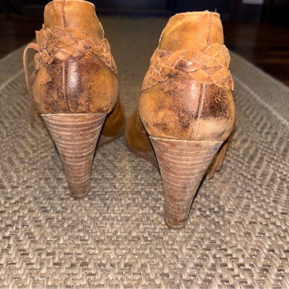 FRANCO SARTO Loni Wedge Booties Suede Size 9.5 - Picture 5 of 8